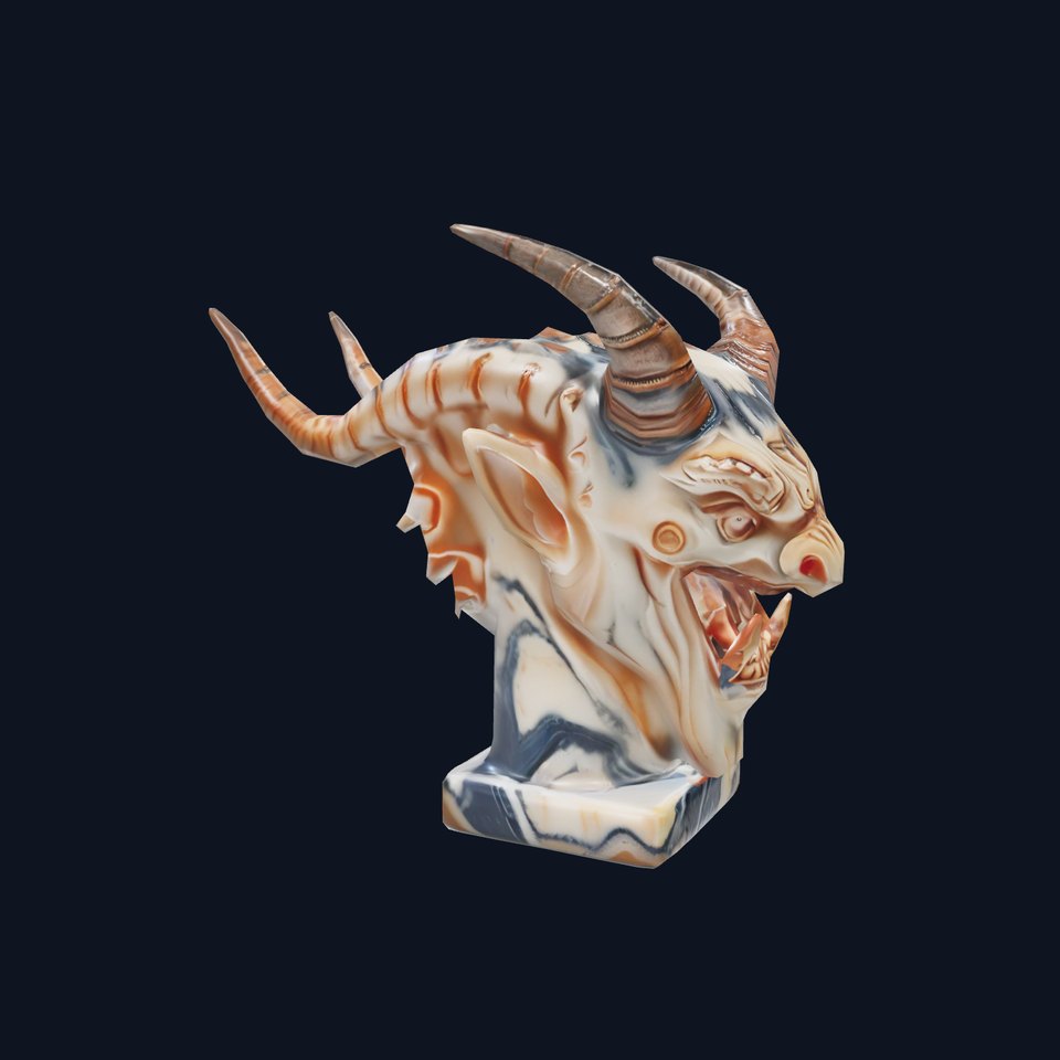 Marble Demon Bust model pack